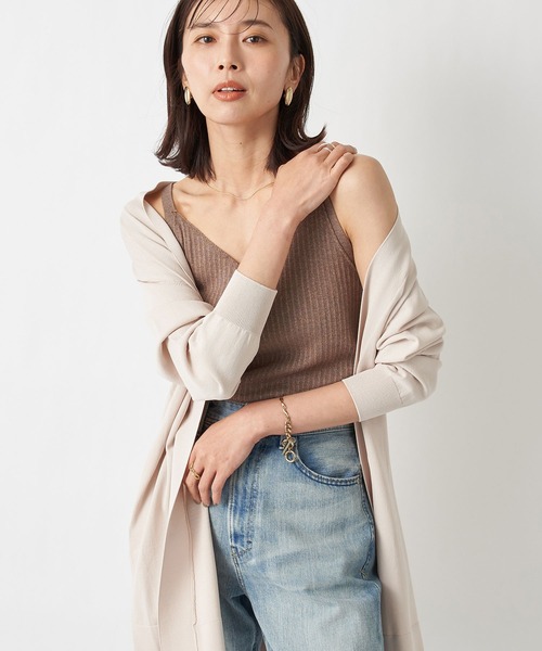 RIVE DROITE（リヴドロワ）の「毎年人気の一枚　クールタッチUVトッパーニットカーディガン（カーディガン/ボレロ・レディース・チャコールグレー/ネイビー/ライトベージュ/ブラック/モカ・FREE）」の8枚目の写真