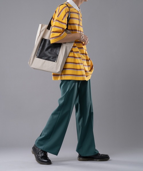 kutir（クティール）の「フェイクレザートートバッグ（トートバッグ・メンズ・ブラック/ベージュ・FREE）」の9枚目の写真