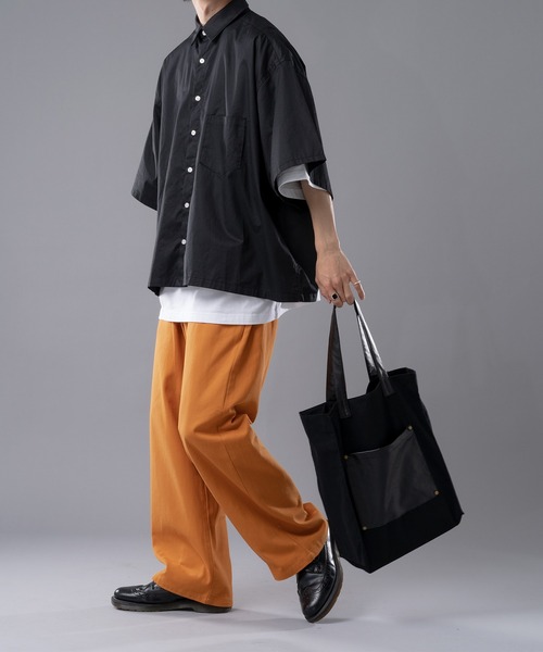 kutir（クティール）の「フェイクレザートートバッグ（トートバッグ・メンズ・ブラック/ベージュ・FREE）」の10枚目の写真