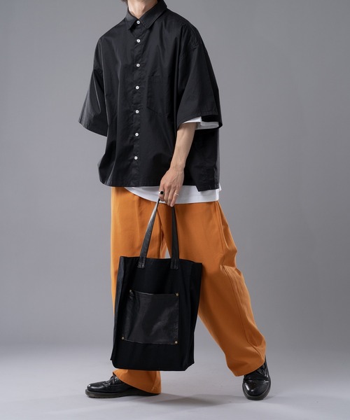 kutir（クティール）の「フェイクレザートートバッグ（トートバッグ・メンズ・ブラック/ベージュ・FREE）」の12枚目の写真