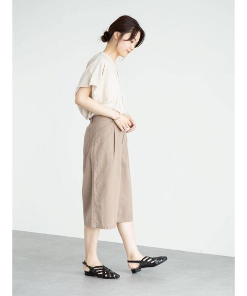 Green　Parks（グリーンパークス）の「フレンチスリーブビッグシャツ＊（シャツ/ブラウス・レディース・ブラック/イエロー/クリーム/グレイッシュベージュ・FREE）」の18枚目の写真