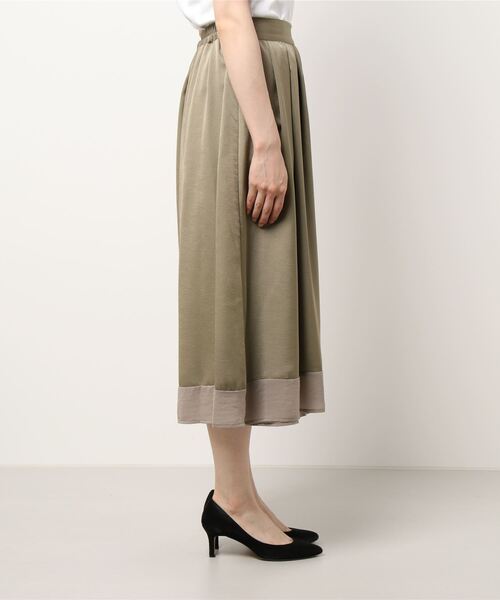NICOLE CLUB(ニコル クラブ)の「【NICOLE CLUB】異素材切替巻きスカート風スカンツ(その他パンツ・レディース・ブラック/カーキ・MEDIUM)」の4枚目の写真