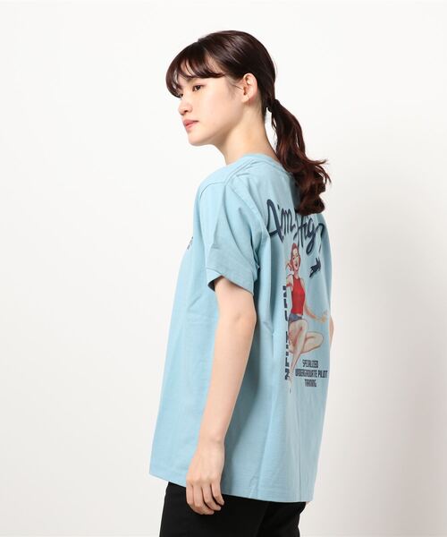 AVIREX(アヴィレックス)の「AVIREX/アヴィレックス/アイム ハイ Tシャツ / AIM HIGH T-SHIRT(Tシャツ/カットソー・レディース・レモンイエロー/オフホワイト/サックスブルー・FREE)」の7枚目の写真