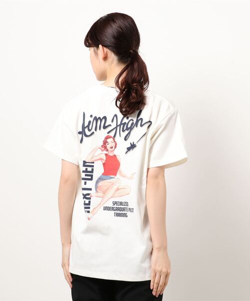 AVIREX(アヴィレックス)の「AVIREX/アヴィレックス/アイム ハイ Tシャツ / AIM HIGH T-SHIRT(Tシャツ/カットソー・レディース・レモンイエロー/オフホワイト/サックスブルー・FREE)」の5枚目の写真