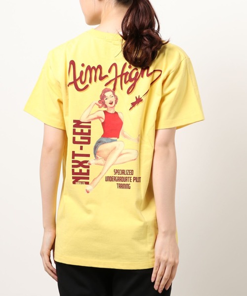 AVIREX(アヴィレックス)の「AVIREX/アヴィレックス/アイム ハイ Tシャツ / AIM HIGH T-SHIRT(Tシャツ/カットソー・レディース・レモンイエロー/オフホワイト/サックスブルー・FREE)」の3枚目の写真