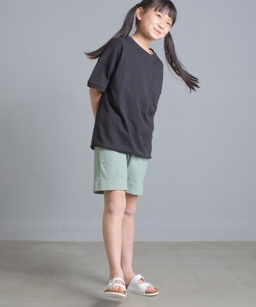 OMNES（オムネス）の「キッズ  綿麻カット ビッグ半袖プリントTシャツ（Tシャツ/カットソー・キッズ・ブラウン/パープル/ピンクベージュ/ネイビー/ホワイト/ブラック・100/140/110/120/130）」の11枚目の写真