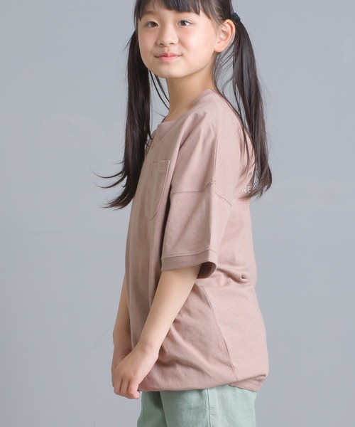 OMNES（オムネス）の「キッズ  綿麻カット ビッグ半袖プリントTシャツ（Tシャツ/カットソー・キッズ・ブラウン/パープル/ピンクベージュ/ネイビー/ホワイト/ブラック・100/140/110/120/130）」の18枚目の写真
