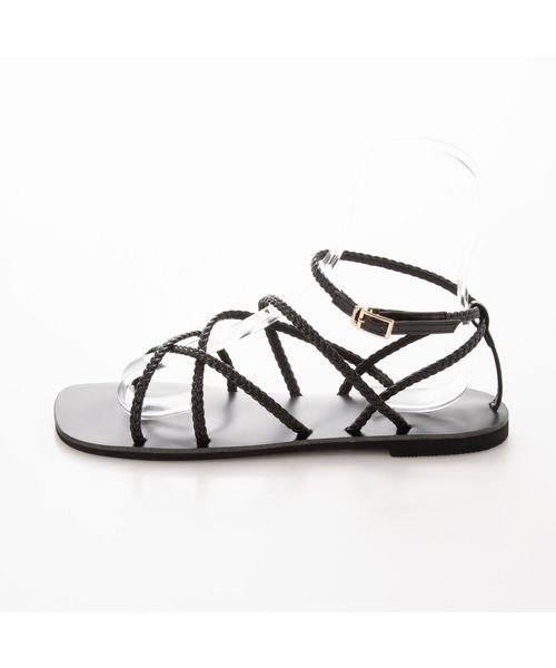 Fin（フィン）の「スクエアトゥグラディエーターサンダル（サンダル・レディース・ブラック/ゴールド/キャメル・LL/S/M/L）」の4枚目の写真