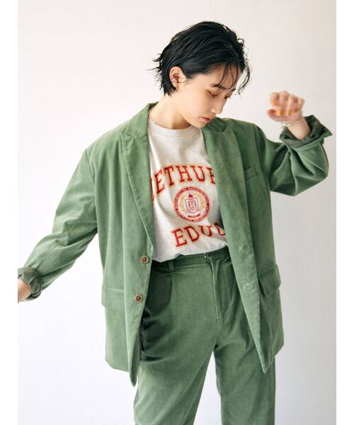 Ungrid(アングリッド)の「ビッグシルエットヴィンテージロゴTee(Tシャツ/カットソー・レディース・グリーン/ネイビー/レッド/ライトグレー・FREE)」の16枚目の写真