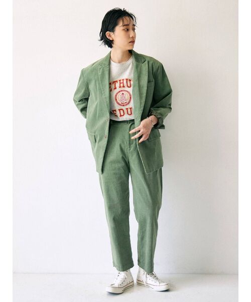 Ungrid(アングリッド)の「ビッグシルエットヴィンテージロゴTee(Tシャツ/カットソー・レディース・グリーン/ネイビー/レッド/ライトグレー・FREE)」の5枚目の写真