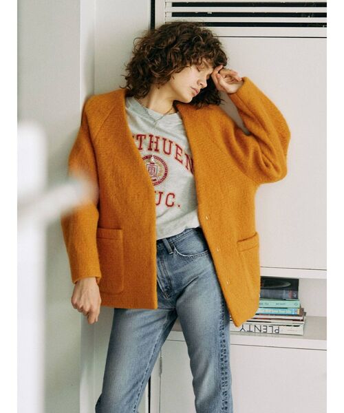 Ungrid(アングリッド)の「ビッグシルエットヴィンテージロゴTee(Tシャツ/カットソー・レディース・グリーン/ネイビー/レッド/ライトグレー・FREE)」の17枚目の写真