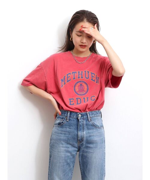 Ungrid(アングリッド)の「ビッグシルエットヴィンテージロゴTee(Tシャツ/カットソー・レディース・グリーン/ネイビー/レッド/ライトグレー・FREE)」の13枚目の写真