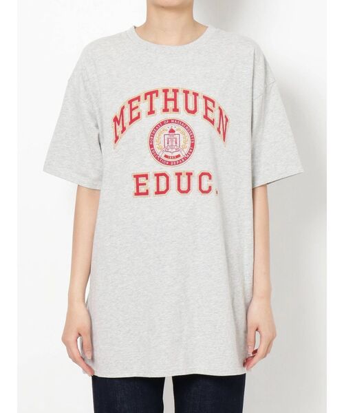 Ungrid(アングリッド)の「ビッグシルエットヴィンテージロゴTee(Tシャツ/カットソー・レディース・グリーン/ネイビー/レッド/ライトグレー・FREE)」の7枚目の写真