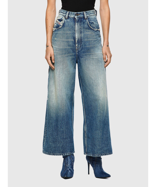 DIESEL（ディーゼル）の「DIESEL FW21 デニム レディース ワイドパンツ ハイウエスト ブルーデニム（デニムパンツ・レディース・インディゴブルー・28inch/29inch/24inch/25inch/26inch/27inch/23inch）」の7枚目の写真