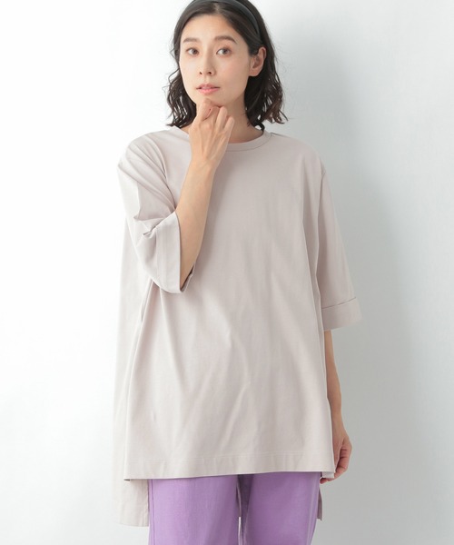 LEPSIM（レプシィム）の「マルチ機能チュニック２　950784（Tシャツ/カットソー・レディース・グレー/グリーン/キャメル/グレイッシュベージュ・FREE）」の3枚目の写真