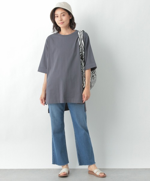 LEPSIM（レプシィム）の「マルチ機能チュニック２　950784（Tシャツ/カットソー・レディース・グレー/グリーン/キャメル/グレイッシュベージュ・FREE）」の5枚目の写真