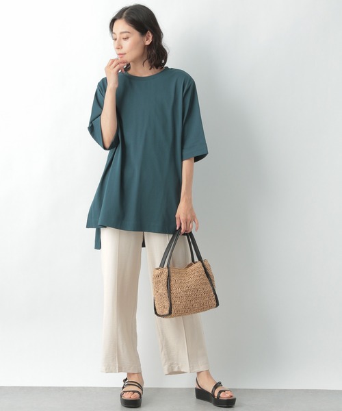 LEPSIM（レプシィム）の「マルチ機能チュニック２　950784（Tシャツ/カットソー・レディース・グレー/グリーン/キャメル/グレイッシュベージュ・FREE）」の7枚目の写真