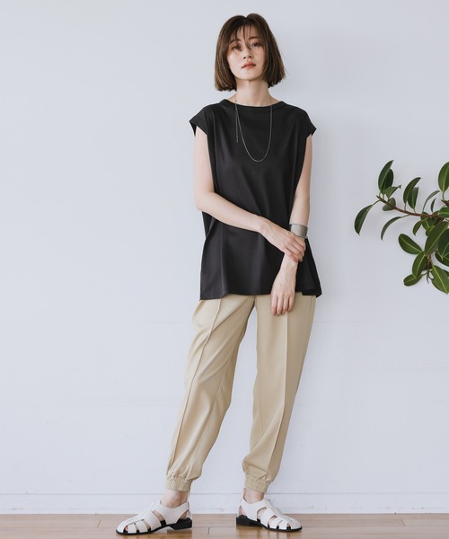 A part by（アパートバイ）の「Lohasy cot ルーズノースリーブ　952600（Tシャツ/カットソー・レディース・ベージュ/オフホワイト/チャコールグレー・FREE）」の20枚目の写真