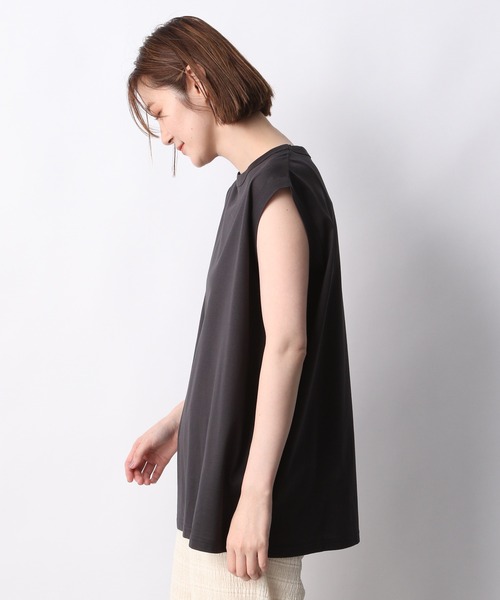 A part by（アパートバイ）の「Lohasy cot ルーズノースリーブ　952600（Tシャツ/カットソー・レディース・ベージュ/オフホワイト/チャコールグレー・FREE）」の21枚目の写真