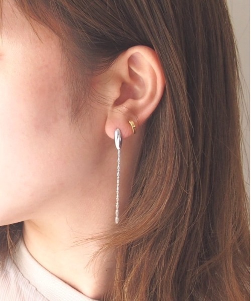 mille blanc(ミルブラン)の「日本製 ニッケルフリー ロングチェーンピアス(ピアス(両耳用)・レディース・シルバー/シルバー系その他/シルバー系その他2/ゴールド/ゴールド系その他2/ゴールド系その他・FREE)」の16枚目の写真