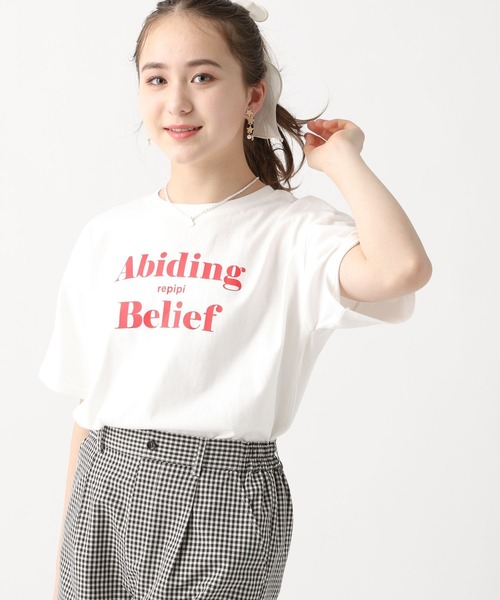 repipi armario（レピピ アルマリオ）の「アソートロゴBIGTシャツ（Tシャツ/カットソー・キッズ・ミント/ブラック/ホワイト/ブラック系その他・LARGE/MEDIUM/SMALL）」の3枚目の写真