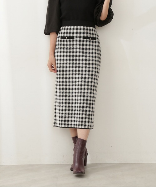 PROPORTION BODY DRESSING（プロポーションボディドレッシング）の「ギンガムタイトスカート / 1211220915（スカート・レディース・ブラック/ボルドー・MEDIUM/SMALL）」の8枚目の写真