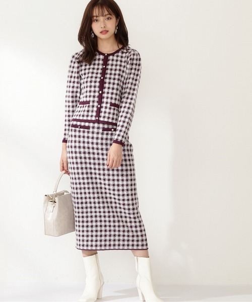 PROPORTION BODY DRESSING（プロポーションボディドレッシング）の「ギンガムタイトスカート / 1211220915（スカート・レディース・ブラック/ボルドー・MEDIUM/SMALL）」の7枚目の写真