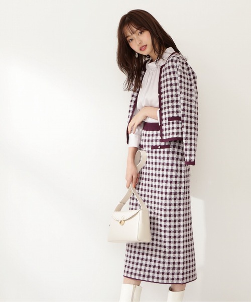 PROPORTION BODY DRESSING（プロポーションボディドレッシング）の「ギンガムタイトスカート / 1211220915（スカート・レディース・ブラック/ボルドー・MEDIUM/SMALL）」の11枚目の写真