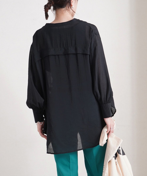 Fizz（フィズ）の「【Fizz/フィズ】　ピンタックシアーブラウス（シャツ/ブラウス・レディース・ブラック/オリーブ/サンドベージュ・M）」の11枚目の写真