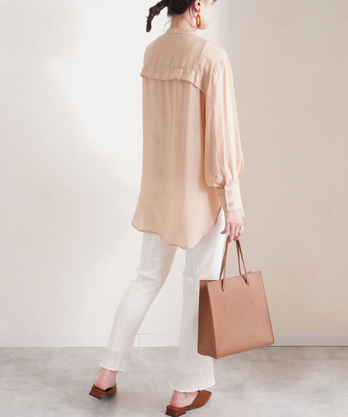 Fizz（フィズ）の「【Fizz/フィズ】　ピンタックシアーブラウス（シャツ/ブラウス・レディース・ブラック/オリーブ/サンドベージュ・M）」の18枚目の写真