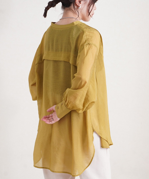 Fizz（フィズ）の「【Fizz/フィズ】　ピンタックシアーブラウス（シャツ/ブラウス・レディース・ブラック/オリーブ/サンドベージュ・M）」の14枚目の写真