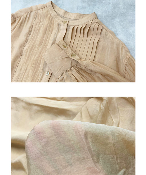 Fizz（フィズ）の「【Fizz/フィズ】　ピンタックシアーブラウス（シャツ/ブラウス・レディース・ブラック/オリーブ/サンドベージュ・M）」の10枚目の写真