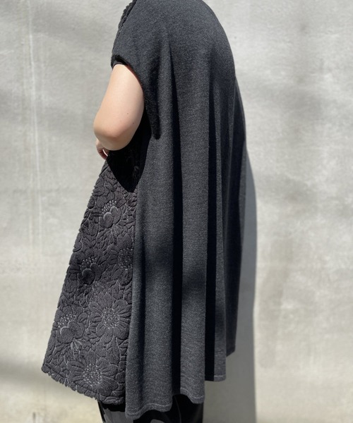 BEARDSLEY（ビアズリー）の「カーディガンやニットブルゾンをあわせても今も楽しめるファー刺繍チュニック（ニット/セーター・レディース・ブラック/ベージュ・FREE）」の13枚目の写真