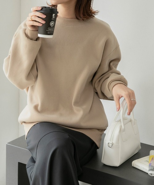 BONLECILL（ボンルシール）の「ビッグシルエット スウェット クルーネック プルオーバー（スウェット・レディース・ブラック/ベージュ/ブラウン/グレー/オレンジ/ブルー/アイボリー・FREE）」の5枚目の写真