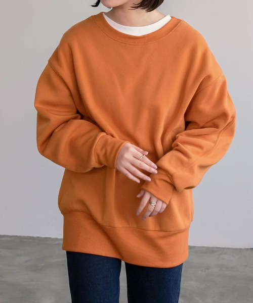 BONLECILL（ボンルシール）の「ビッグシルエット スウェット クルーネック プルオーバー（スウェット・レディース・ブラック/ベージュ/ブラウン/グレー/オレンジ/ブルー/アイボリー・FREE）」の7枚目の写真