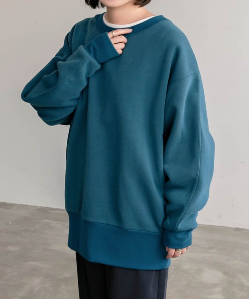 BONLECILL（ボンルシール）の「ビッグシルエット スウェット クルーネック プルオーバー（スウェット・レディース・ブラック/ベージュ/ブラウン/グレー/オレンジ/ブルー/アイボリー・FREE）」の6枚目の写真