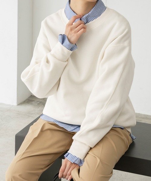 BONLECILL（ボンルシール）の「ビッグシルエット スウェット クルーネック プルオーバー（スウェット・レディース・ブラック/ベージュ/ブラウン/グレー/オレンジ/ブルー/アイボリー・FREE）」の2枚目の写真