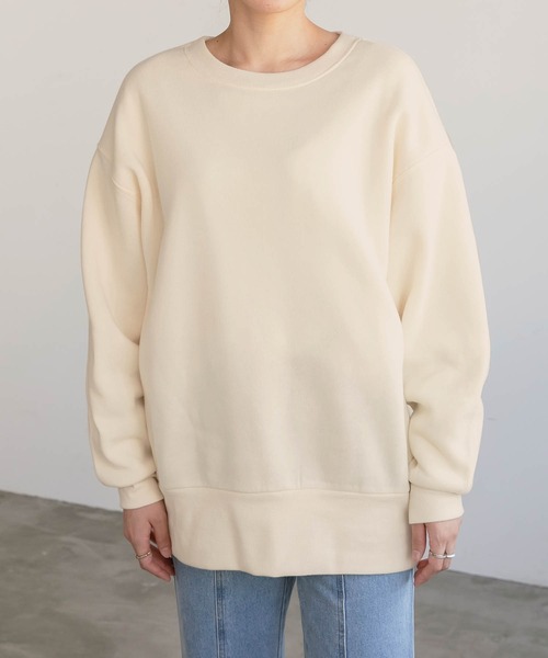 BONLECILL（ボンルシール）の「ビッグシルエット スウェット クルーネック プルオーバー（スウェット・レディース・ブラック/ベージュ/ブラウン/グレー/オレンジ/ブルー/アイボリー・FREE）」の18枚目の写真