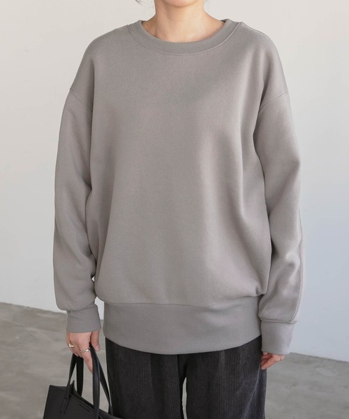BONLECILL（ボンルシール）の「ビッグシルエット スウェット クルーネック プルオーバー（スウェット・レディース・ブラック/ベージュ/ブラウン/グレー/オレンジ/ブルー/アイボリー・FREE）」の19枚目の写真