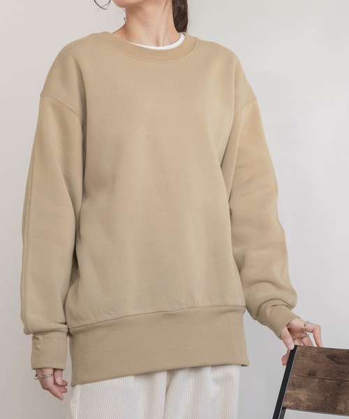 BONLECILL（ボンルシール）の「ビッグシルエット スウェット クルーネック プルオーバー（スウェット・レディース・ブラック/ベージュ/ブラウン/グレー/オレンジ/ブルー/アイボリー・FREE）」の20枚目の写真