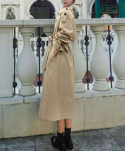 爆人気♡bibiy トレンチコート チェック 爆人気♡bibiy トレンチコート チェック