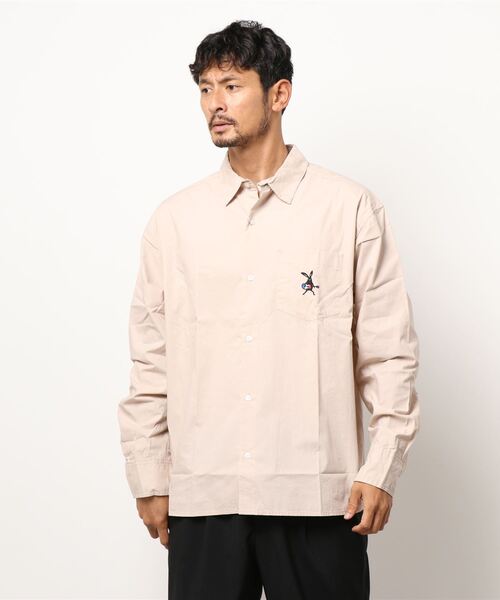 GGD（ジージーディー）の「Shabby 胸刺繍レギュラ－カラ－シャツ（シャツ/ブラウス・メンズ・ライトブルー/ホワイト/ライトブラウン・M/LL/L）」の2枚目の写真