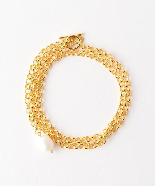 green label relaxing(グリーンレーベルリラクシング)の「淡水パール チェーン 2WAY ネックレス(ネックレス・レディース・シルバー/ゴールド・FREE)」の5枚目の写真