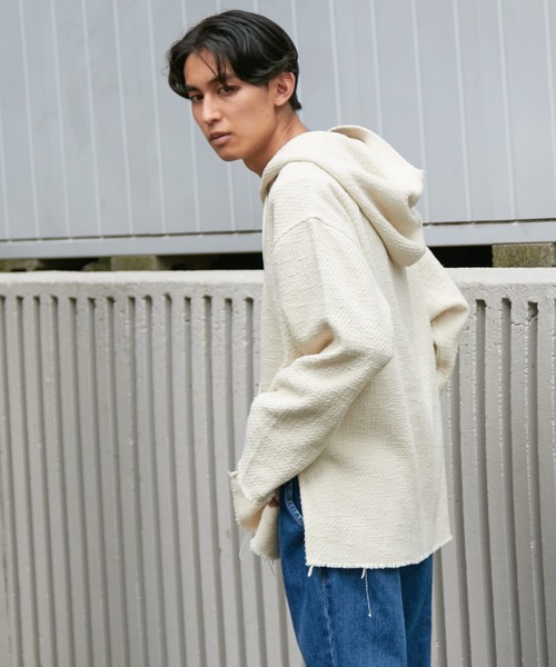 CIAOPANIC（チャオパニック）の「【HEAR MY NAME / ヒアマイネーム】リラックスフリンジメキシカンパーカー（パーカー・メンズ・ブラック/オフホワイト・MEDIUM/LARGE）」の12枚目の写真