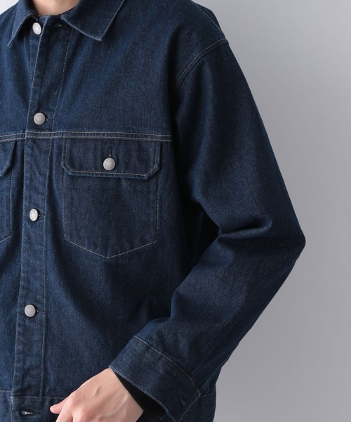 GLOBAL WORK（グローバルワーク）の「デニムCPOジャケット/215078（デニムジャケット・メンズ・ブラック/ネイビー/サックスブルー・MEDIUM/LARGE/SMALL）」の18枚目の写真