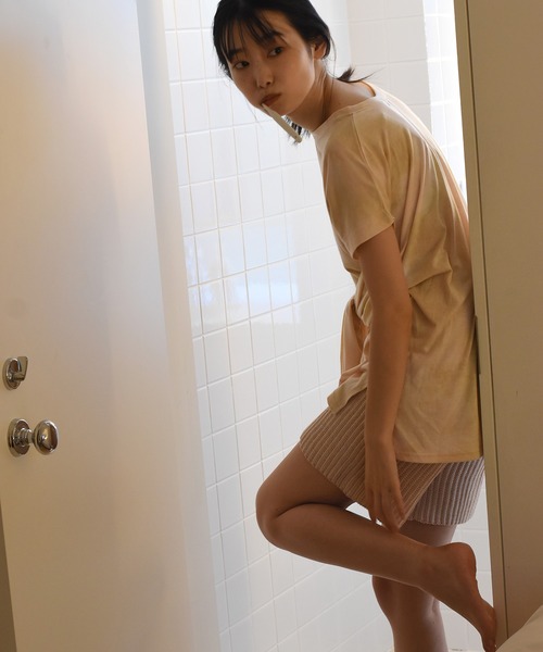 Alley by w closet（アリーバイダブルクローゼット）の「【Alley】タイダイロンTee（Tシャツ/カットソー・レディース・アイボリー/モカ/ブルー・FREE）」の9枚目の写真