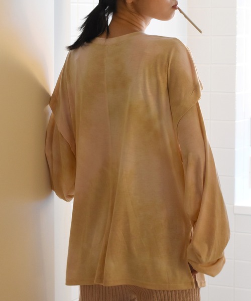 Alley by w closet（アリーバイダブルクローゼット）の「【Alley】タイダイロンTee（Tシャツ/カットソー・レディース・アイボリー/モカ/ブルー・FREE）」の11枚目の写真