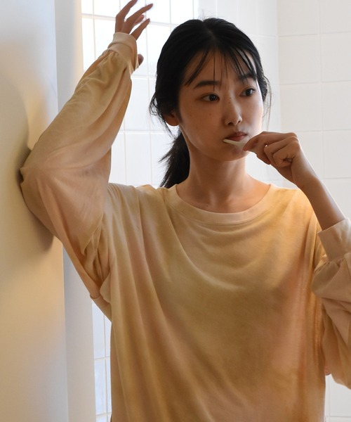 Alley by w closet（アリーバイダブルクローゼット）の「【Alley】タイダイロンTee（Tシャツ/カットソー・レディース・アイボリー/モカ/ブルー・FREE）」の15枚目の写真