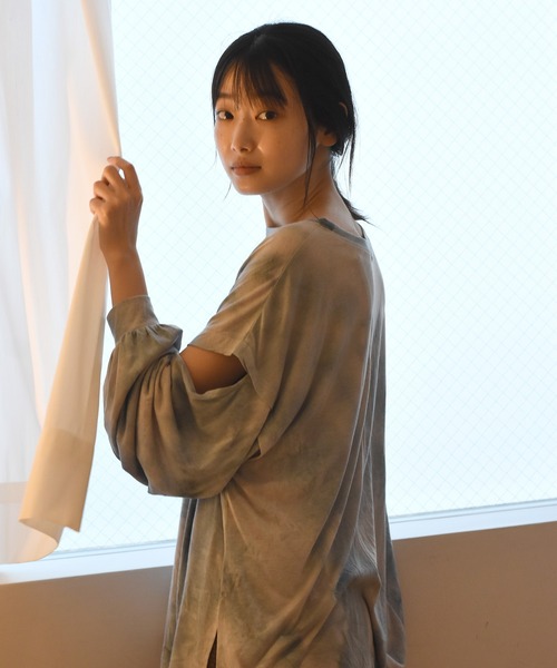 Alley by w closet（アリーバイダブルクローゼット）の「【Alley】タイダイロンTee（Tシャツ/カットソー・レディース・アイボリー/モカ/ブルー・FREE）」の17枚目の写真