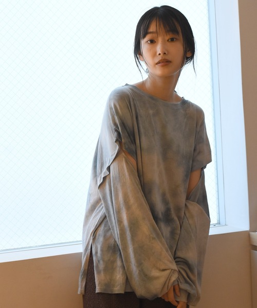 Alley by w closet（アリーバイダブルクローゼット）の「【Alley】タイダイロンTee（Tシャツ/カットソー・レディース・アイボリー/モカ/ブルー・FREE）」の19枚目の写真